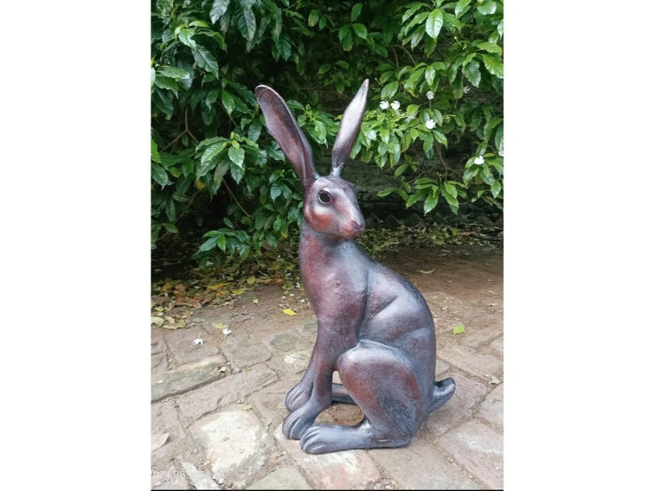 Sitting Hare Garden Sculpture Cast Aluminium Ornament_Garden Ornaments