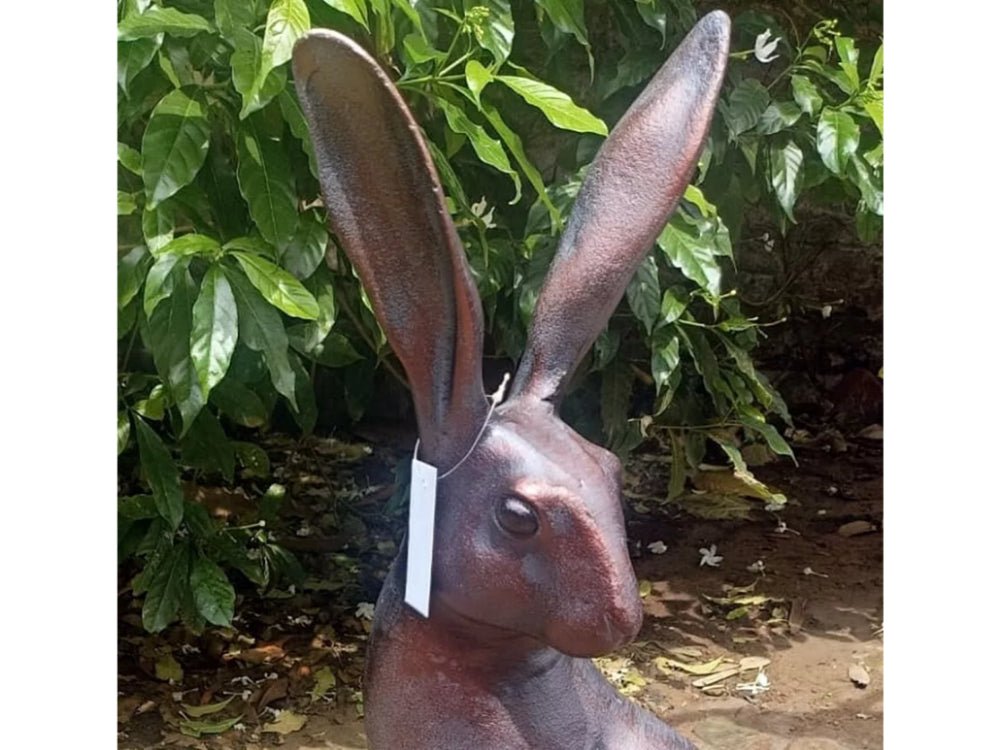 Sitting Hare Garden Sculpture Cast Aluminium Ornament_Garden Ornaments
