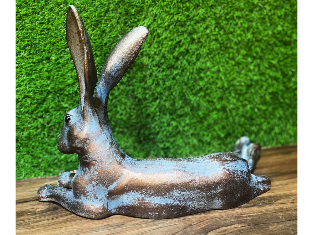 Laying Hare Garden Sculpture Cast Aluminium Ornament_Garden Ornaments