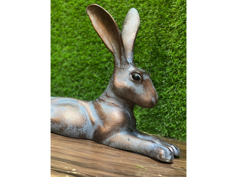 Laying Hare Garden Sculpture Cast Aluminium Ornament_Garden Ornaments