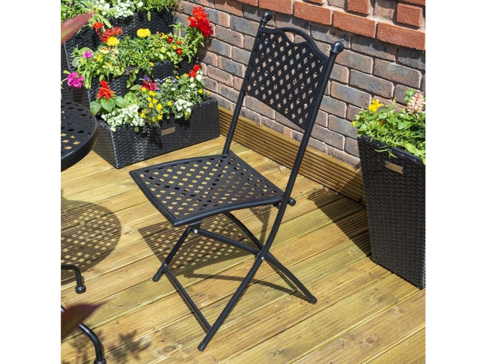 Stylish Havana Bistro 3 Piece Set in Black for Outdoor Dining_Garden Furniture