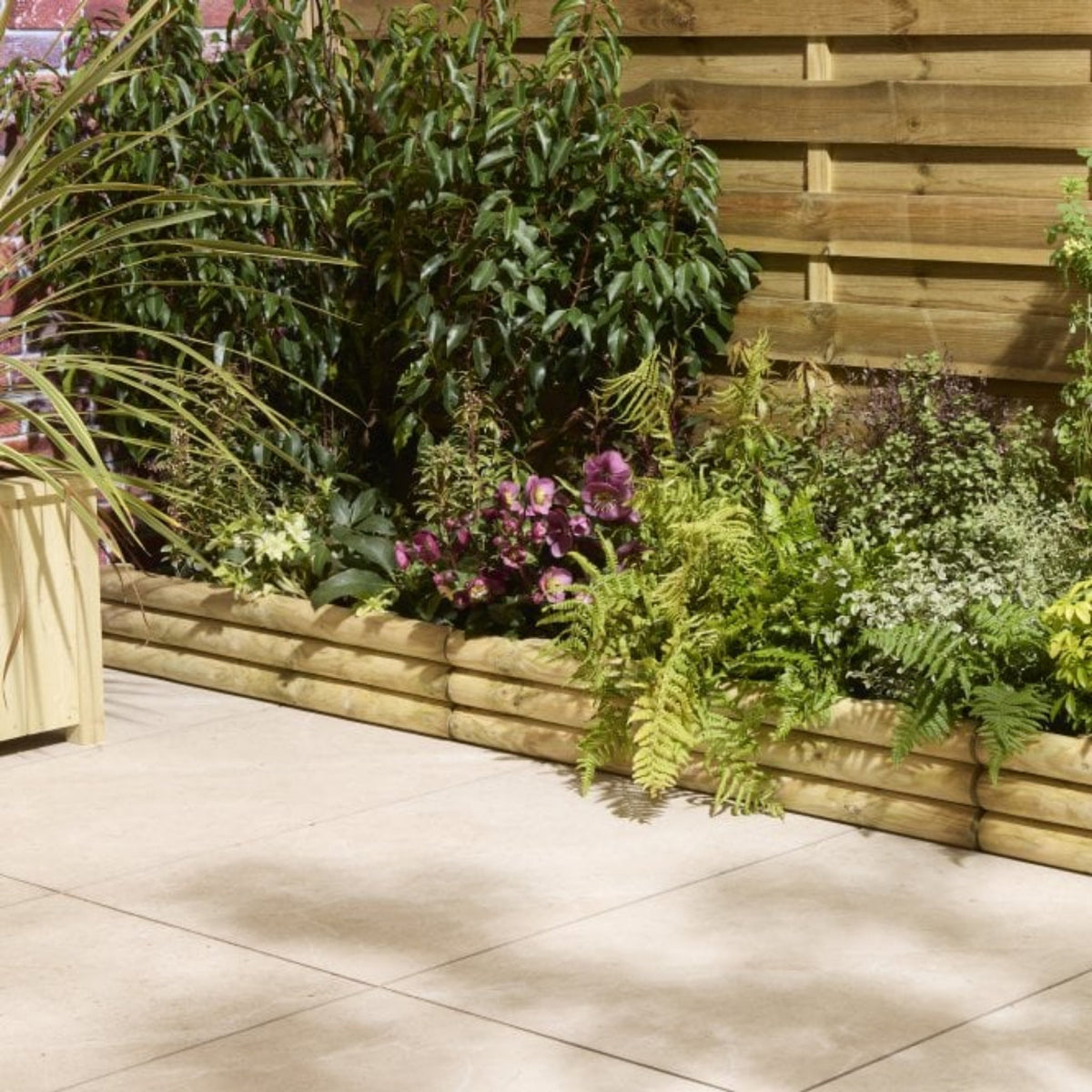 Horizontal Log Edging_Lawn Edging