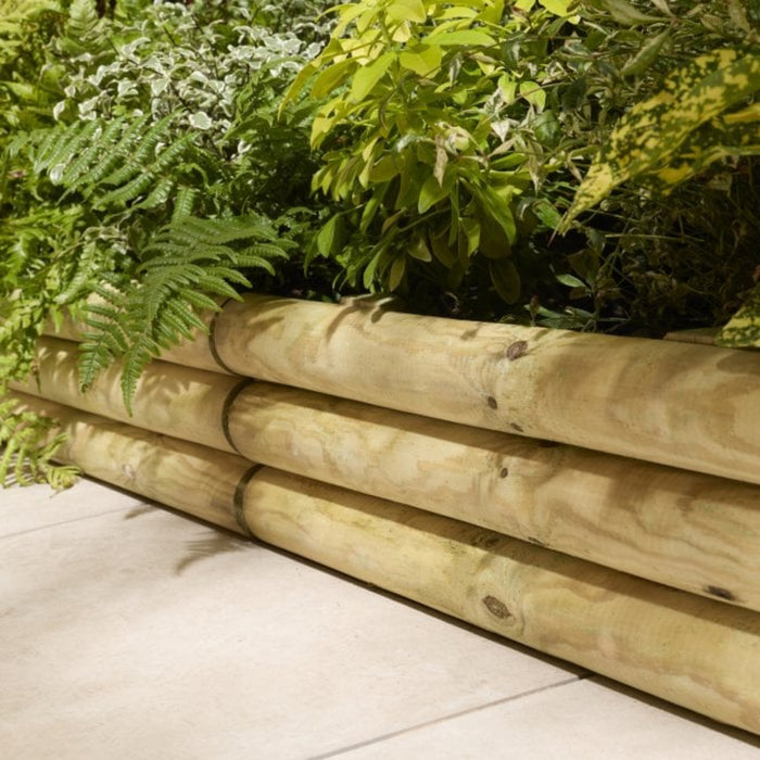 Horizontal Log Edging