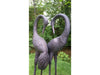 Pair of Love Cranes Garden Sculpture Aluminium with Bronze Finish – 1m tall_Garden Ornaments