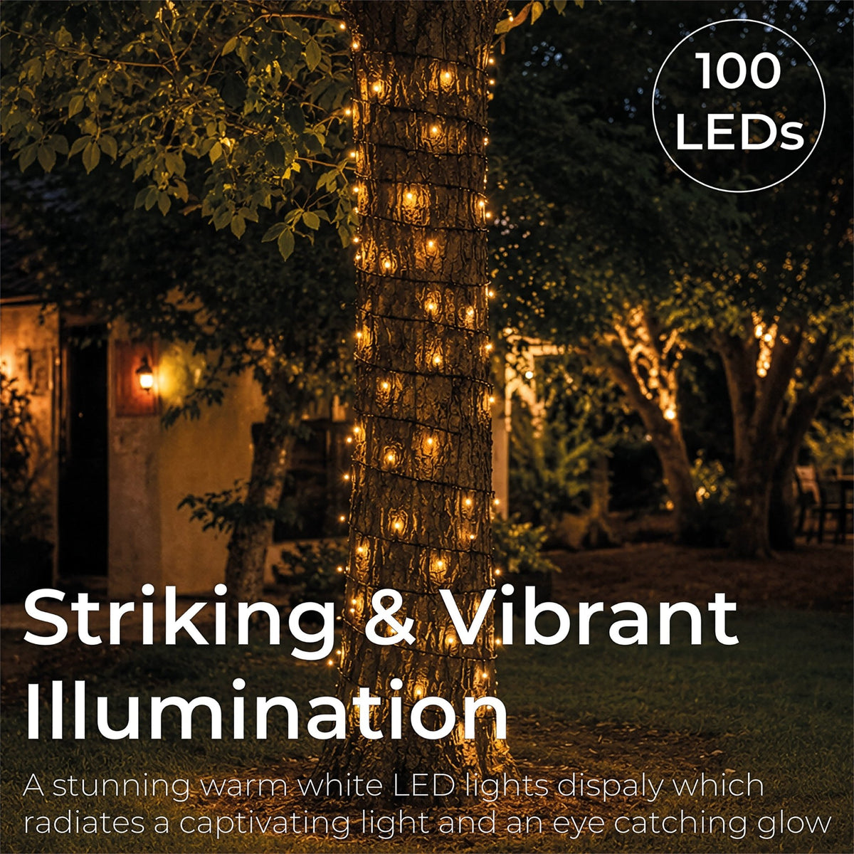 Luxform Lighting 100 LED, 10M Battery Operated Indoor & Outdoor Warm White String Lights With Auto Timer_String Lights