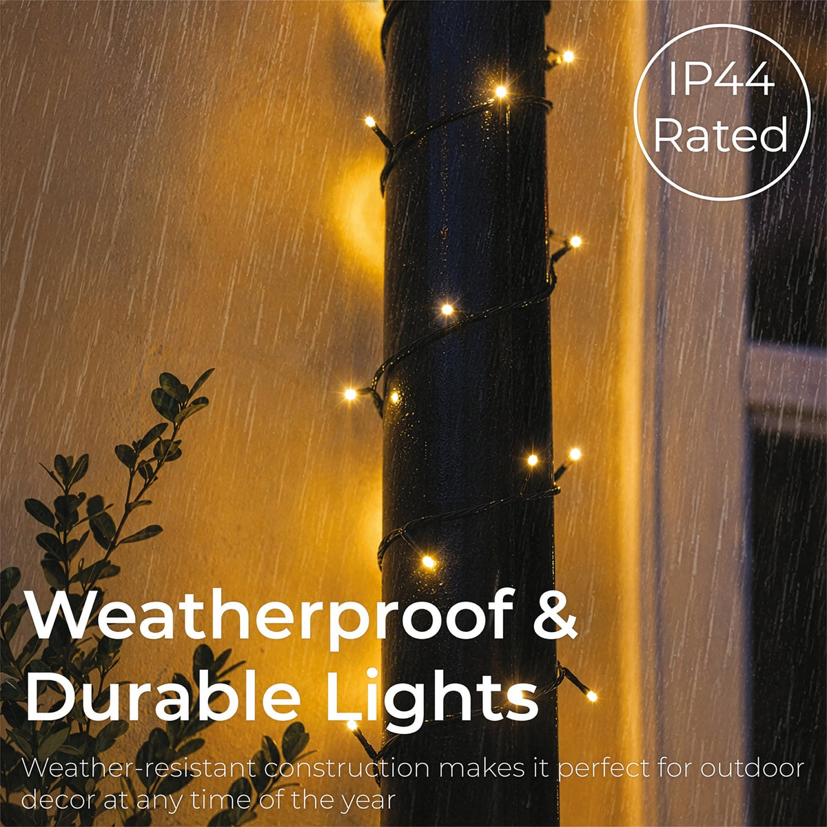 Luxform Lighting 100 LED, 10M Battery Operated Indoor & Outdoor Warm White String Lights With Auto Timer_String Lights