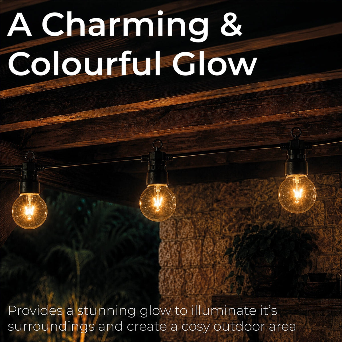 Luxform Lighting Fiji 20 Bulb Battery String Light Set with 24 Hour Timer_String Lights