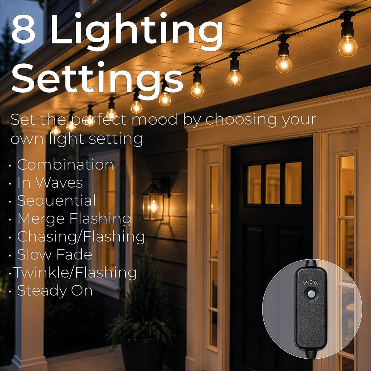 Luxform Lighting Fiji 20 Bulb Battery String Light Set with 24 Hour Timer_String Lights