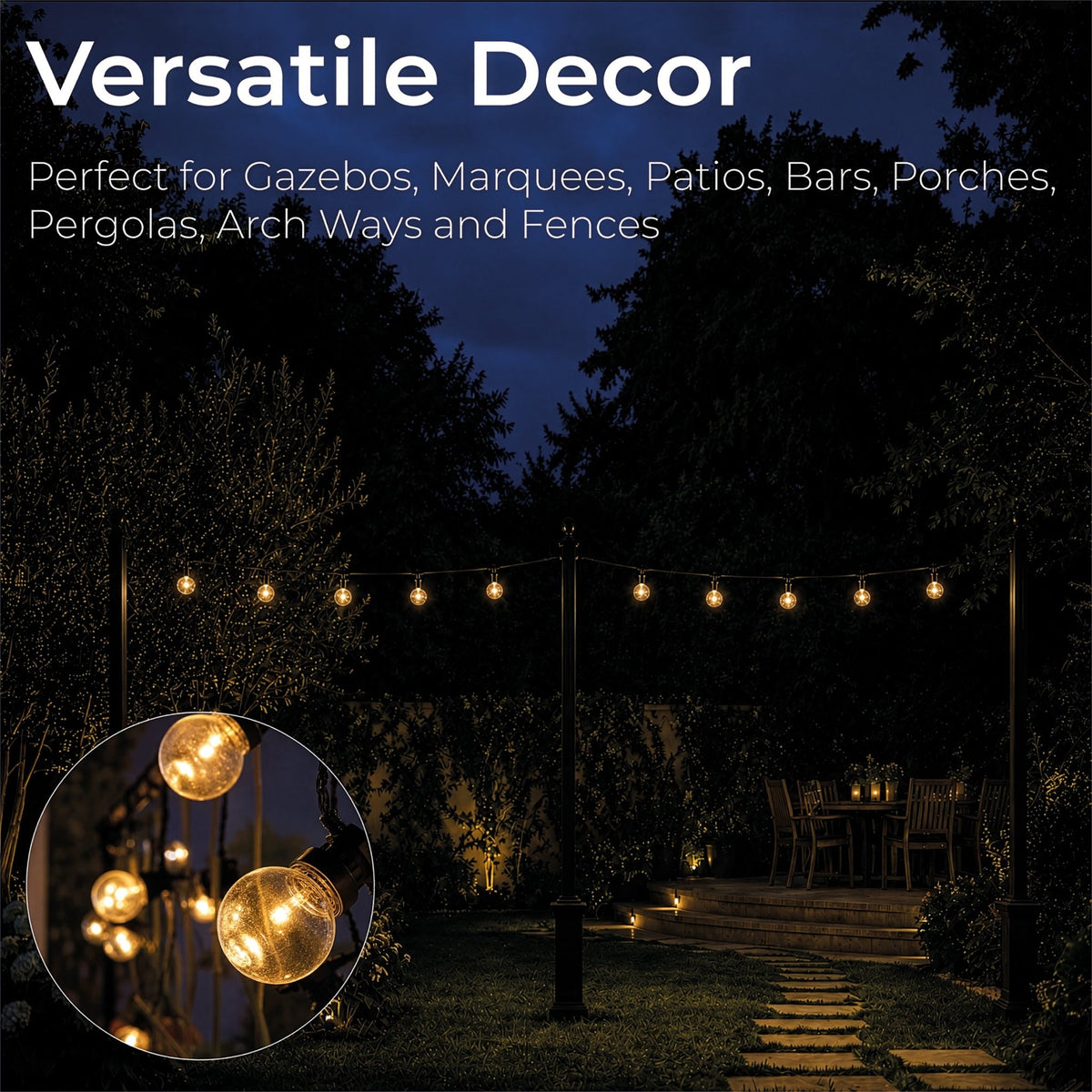 Luxform Lighting Fiji 20 Bulb Battery String Light Set with 24 Hour Timer_String Lights