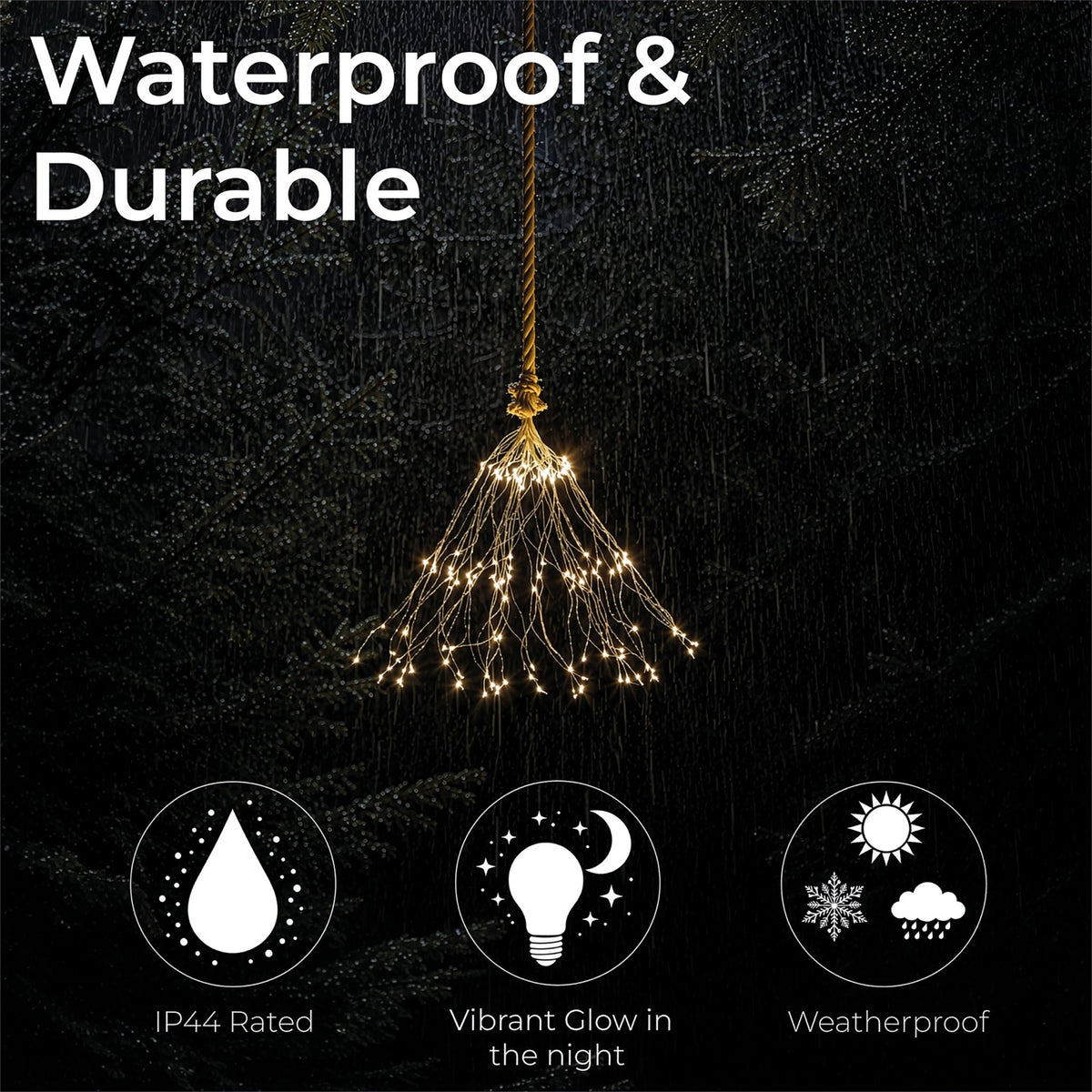 Luxform Battery Operated Hemp Rope Light with Branch_Rope Lights
