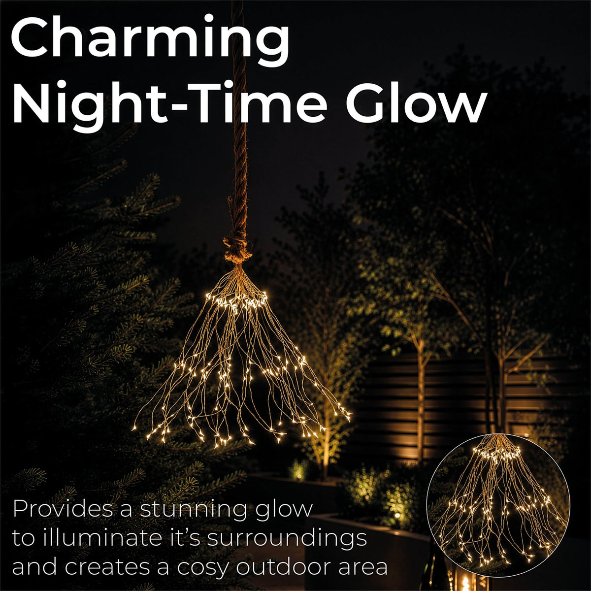 Luxform Battery Operated Hemp Rope Light with Branch_Rope Lights