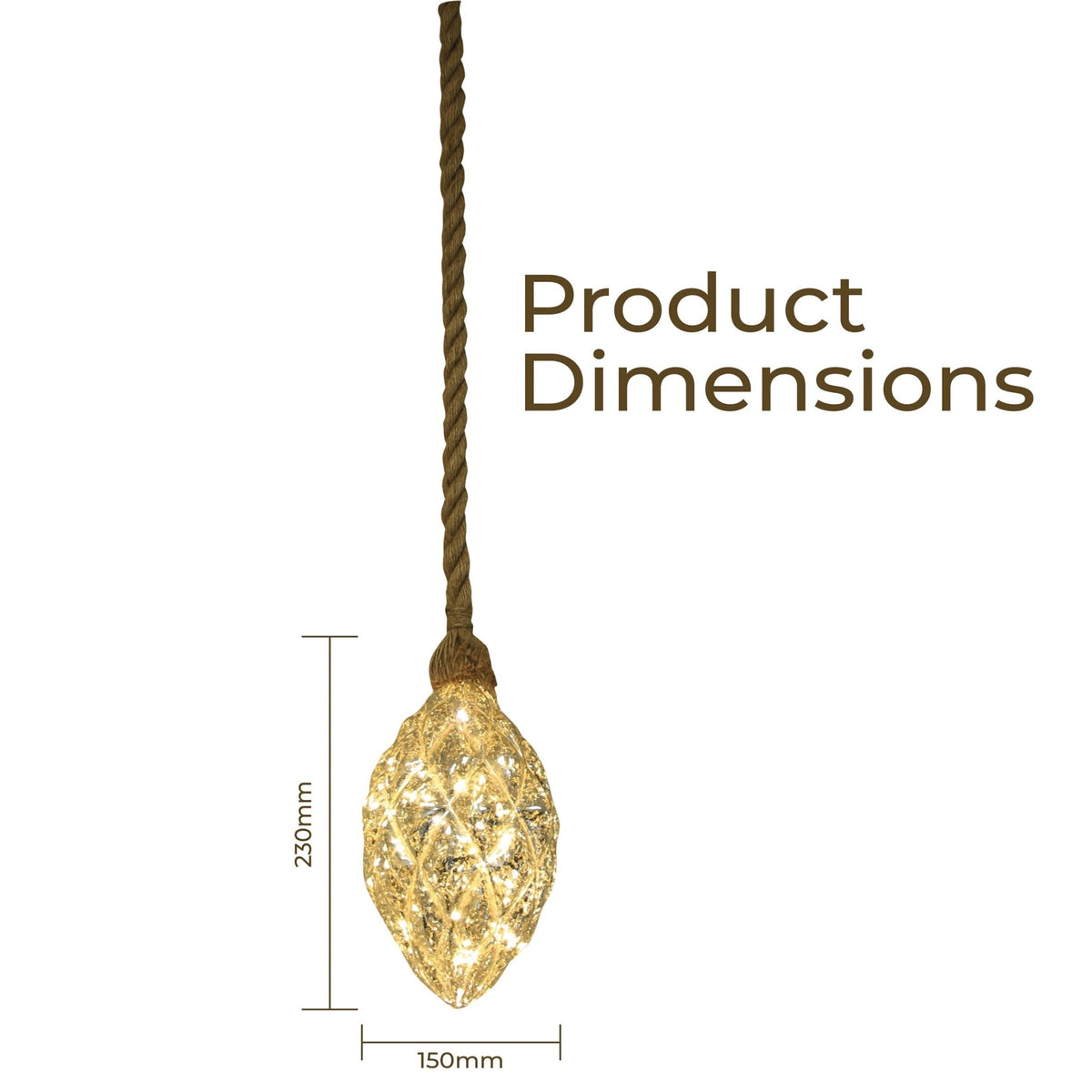Luxform Battery Operated Hemp Rope Light with Pine Cones_Rope Lights