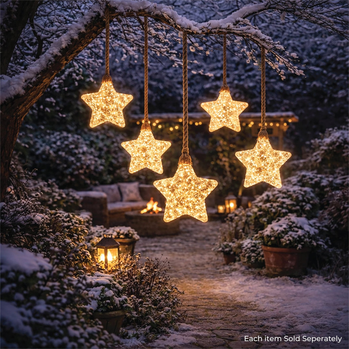 Luxform Battery Operated Hemp Rope Light with Star_Rope Lights