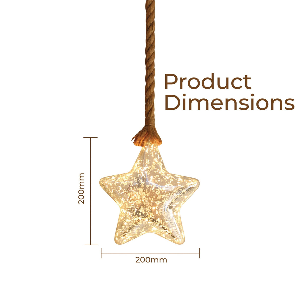 Luxform Battery Operated Hemp Rope Light with Star_Rope Lights