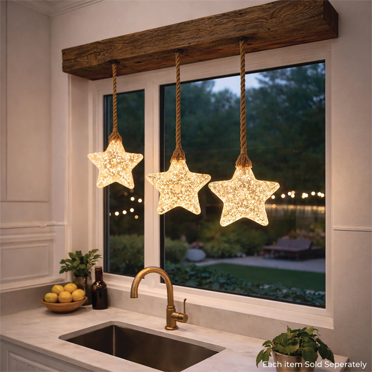 Luxform Battery Operated Hemp Rope Light with Star_Rope Lights