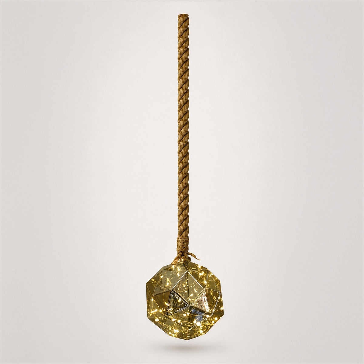 Luxform Battery Operated Hemp Rope Light with Dented Globe Design_Rope Lights