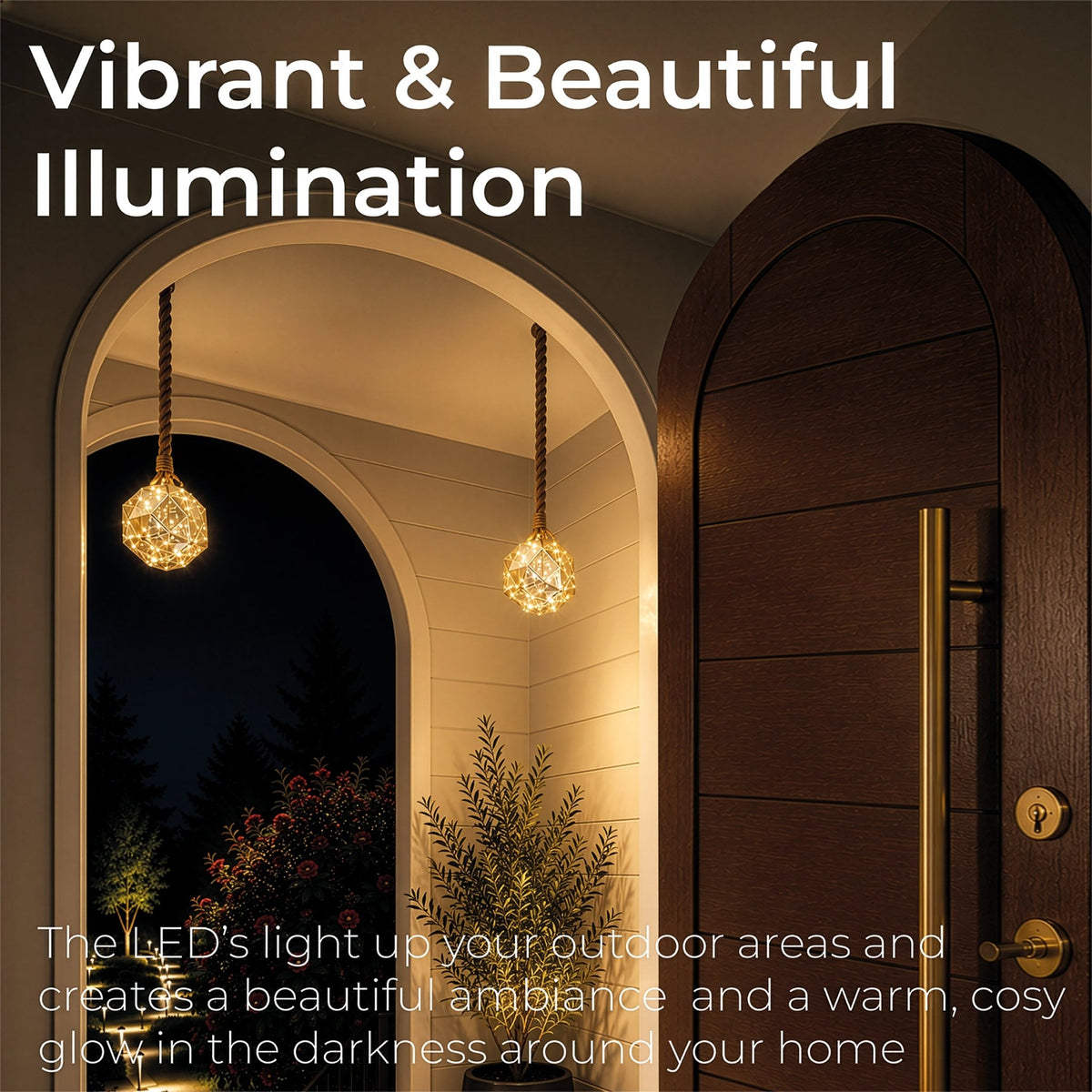 Luxform Battery Operated Hemp Rope Light with Dented Globe Design_Rope Lights