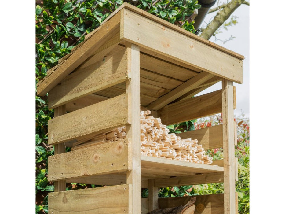 Narrow Log Store Durable Wooden Storage Solution for Firewood