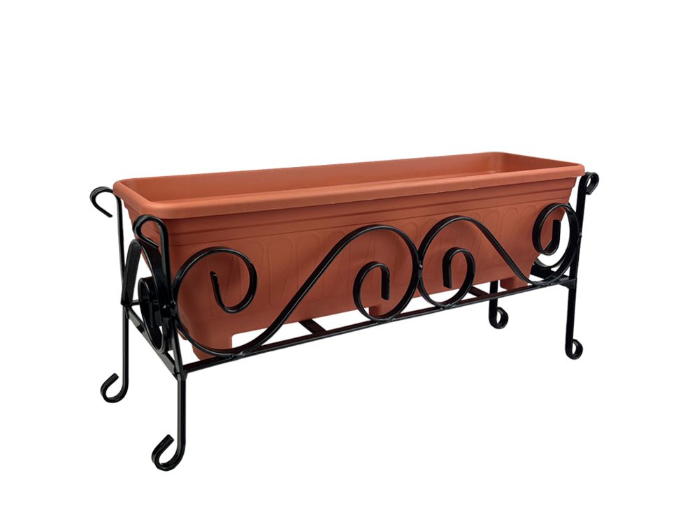 Low Trough Stand Patio Planter - Scrolled_Patio Planters