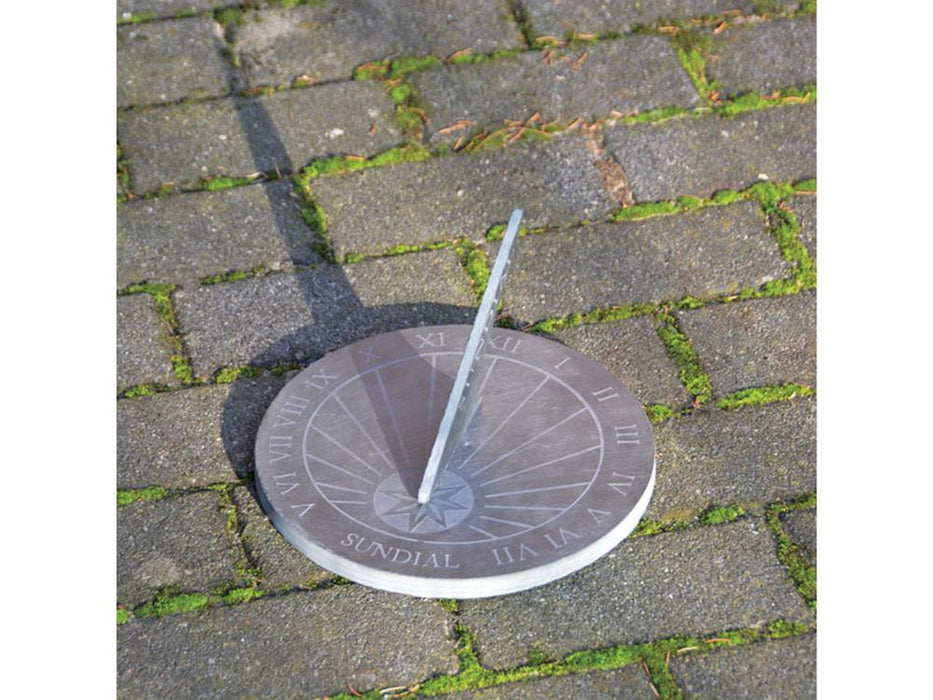 Round Slate Sundial – Elegant Outdoor Garden Timepiece_Weather Range