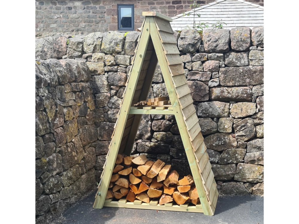 Triangle Log Store – Heavy Duty Wooden Firewood Storage_Log Store