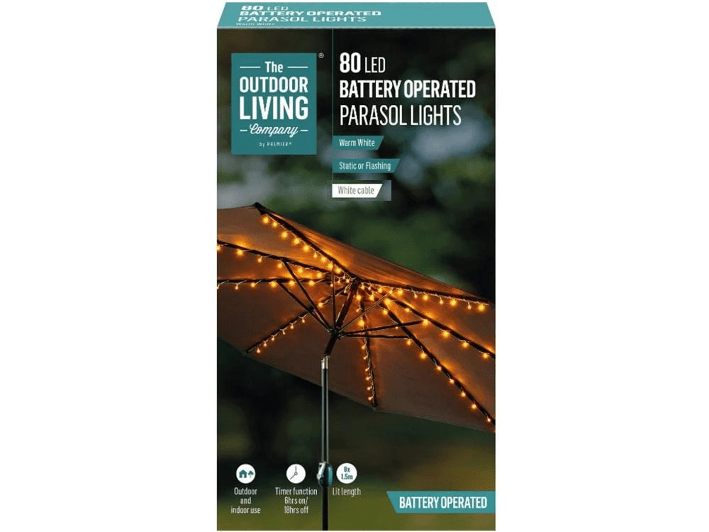 Warm White 80 LED Parasol Lights_Parasol Accessories