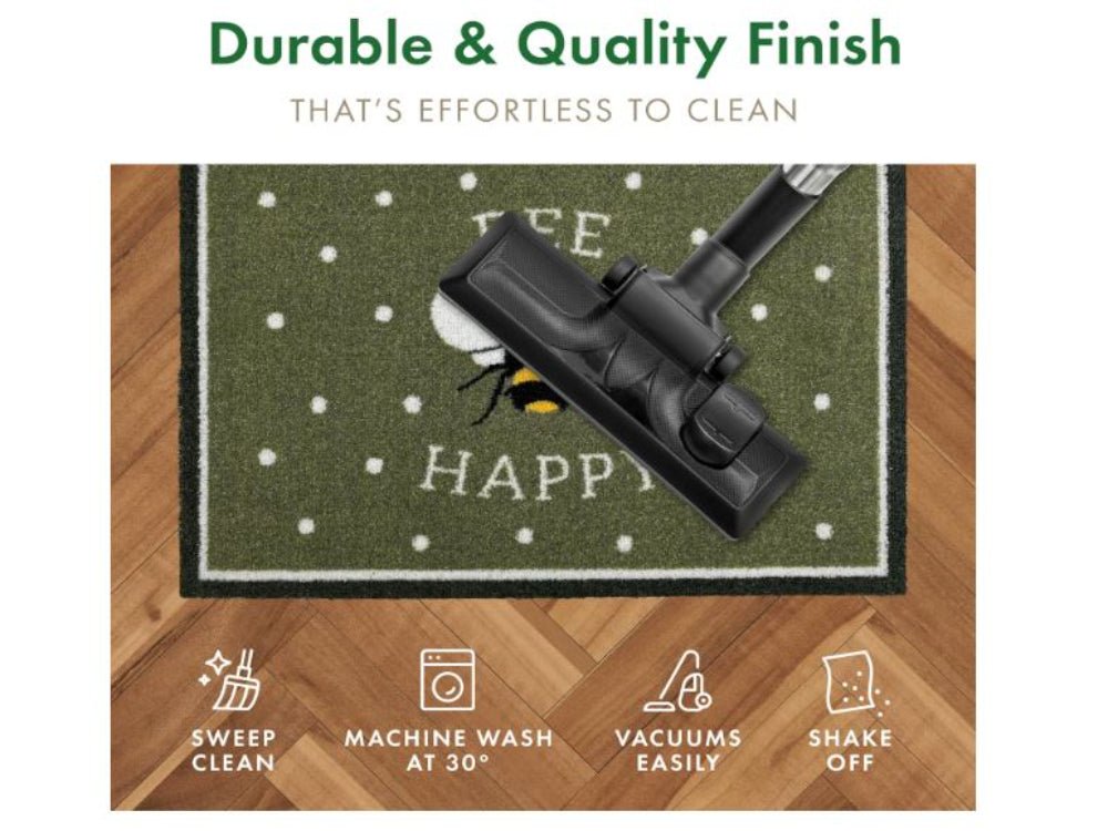 Eco Flex Premium Washable Mat - Bee Happy Green_Doormats