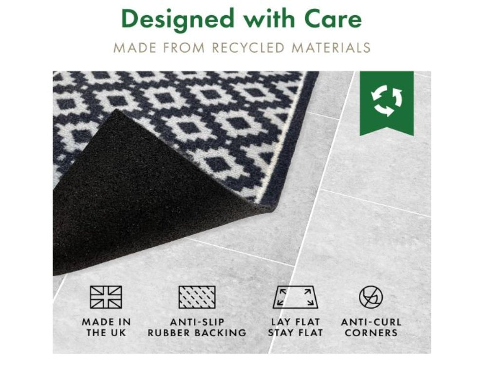Eco Flex Premium Washable Mat - Diamond Geo Grey_Doormats