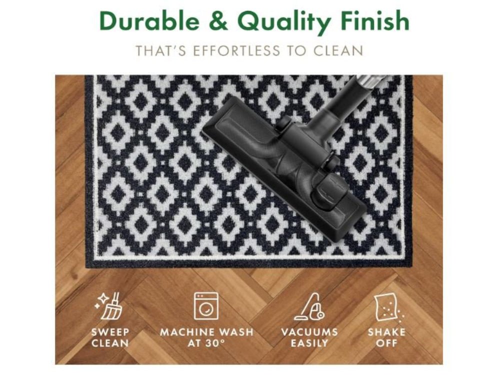 Eco Flex Premium Washable Mat - Diamond Geo Grey_Doormats