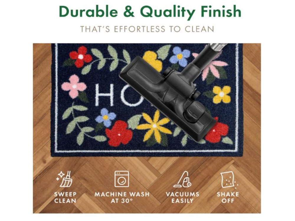 Eco Flex Premium Washable Mat - Floral Home Navy_Doormats