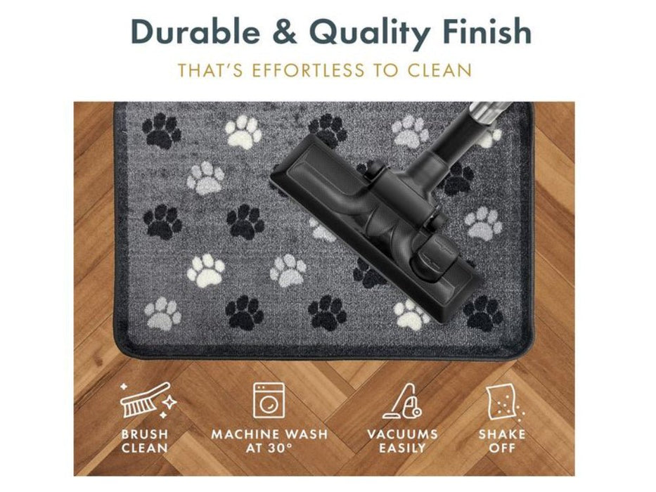 Supersoft Washable Mat - Grey Paw Print_Doormats