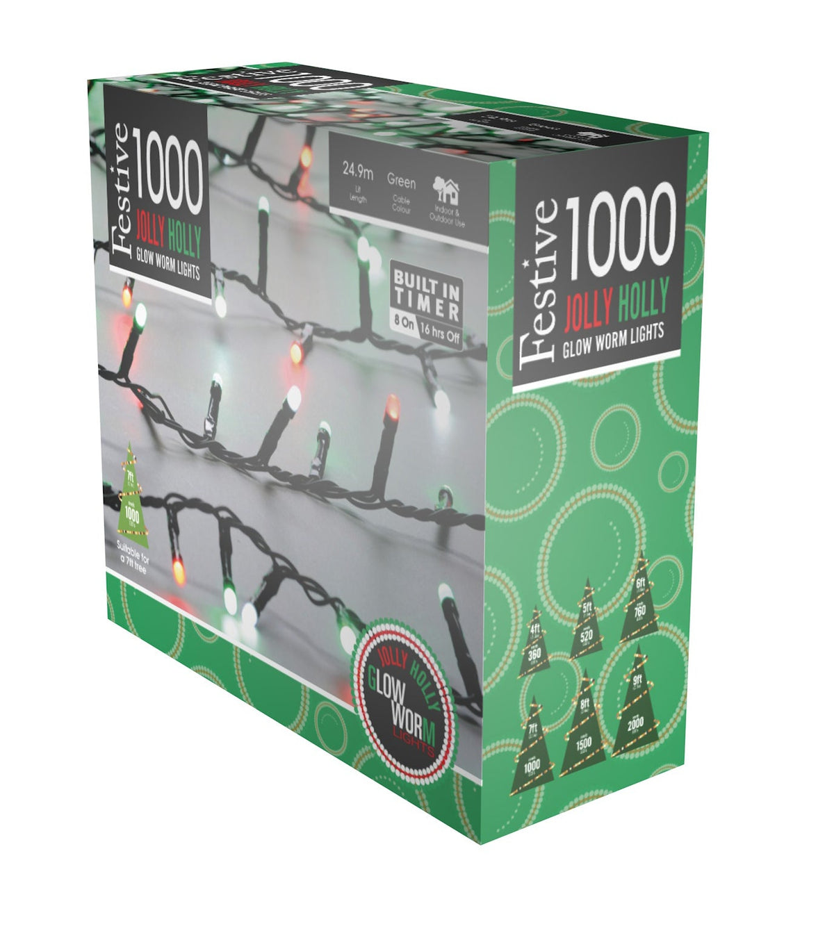 Glow - worm lights - Jolly holly (Green & Red)_Christmas Lights