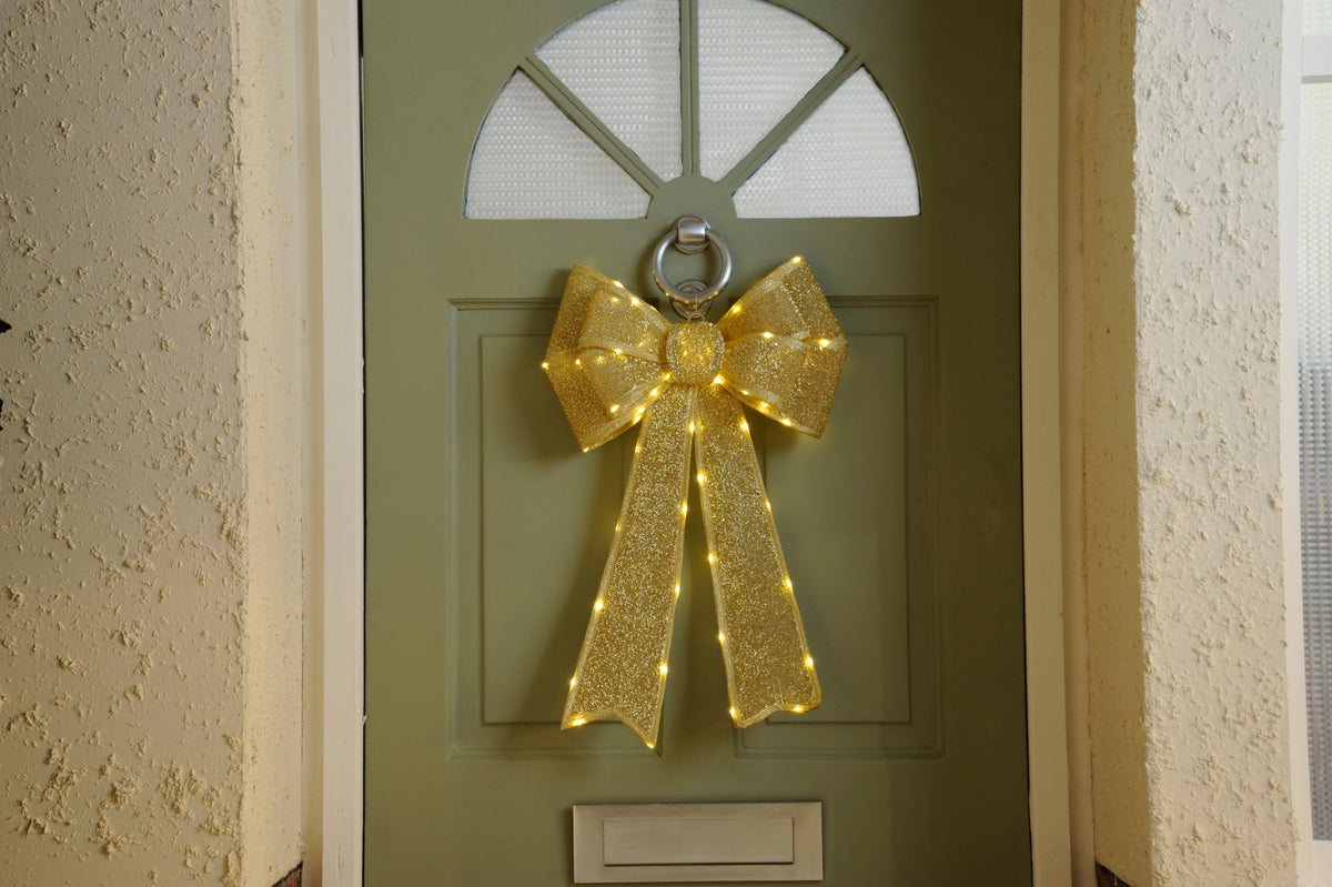 LED Lit Bows_Indoor Christmas Decorations