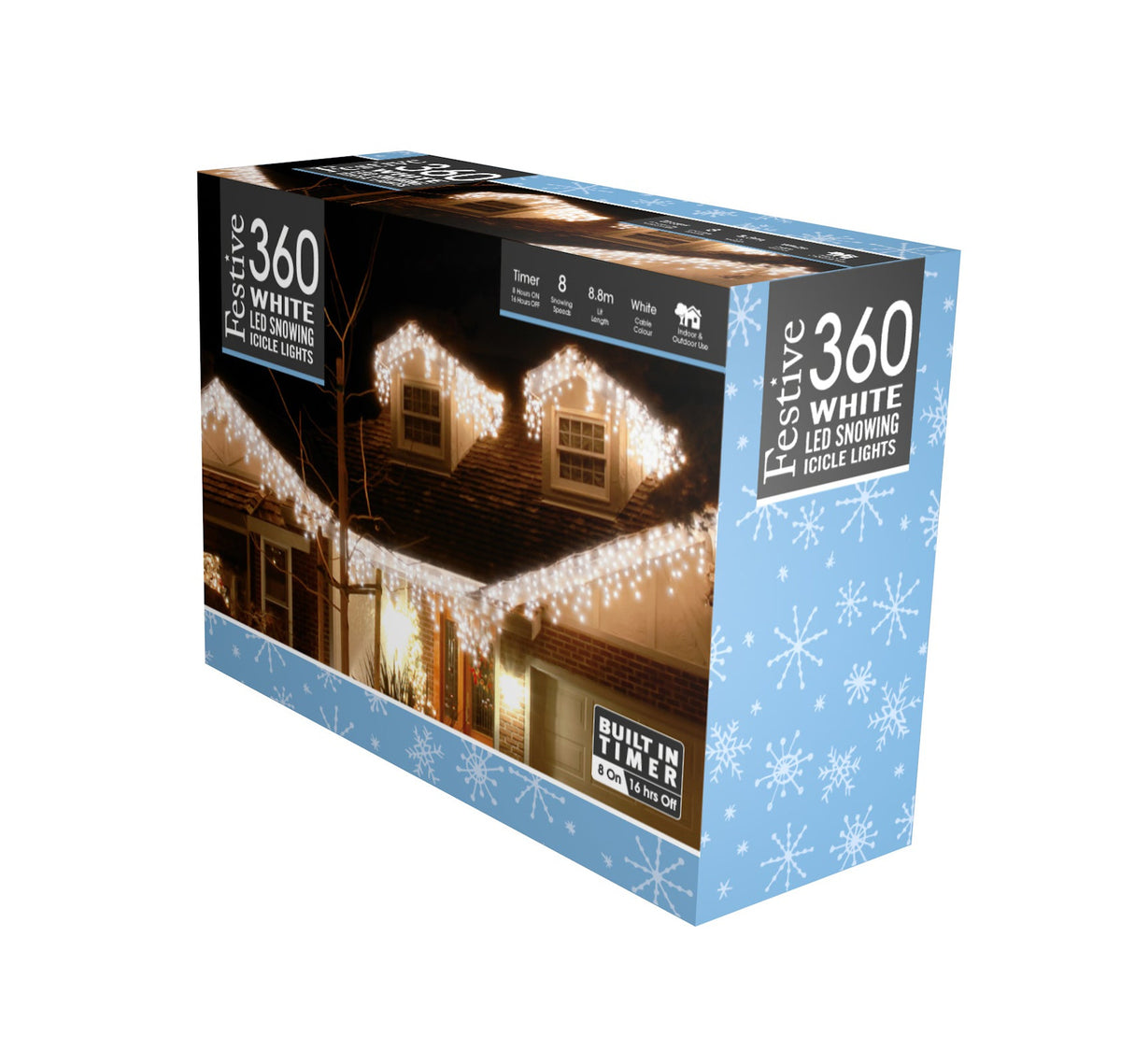 Snowing Icicle Lights - White_Christmas Lights