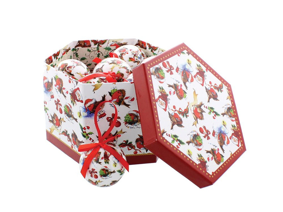 Red Robin Decoupage Baubles - 14 piece set_Baubles