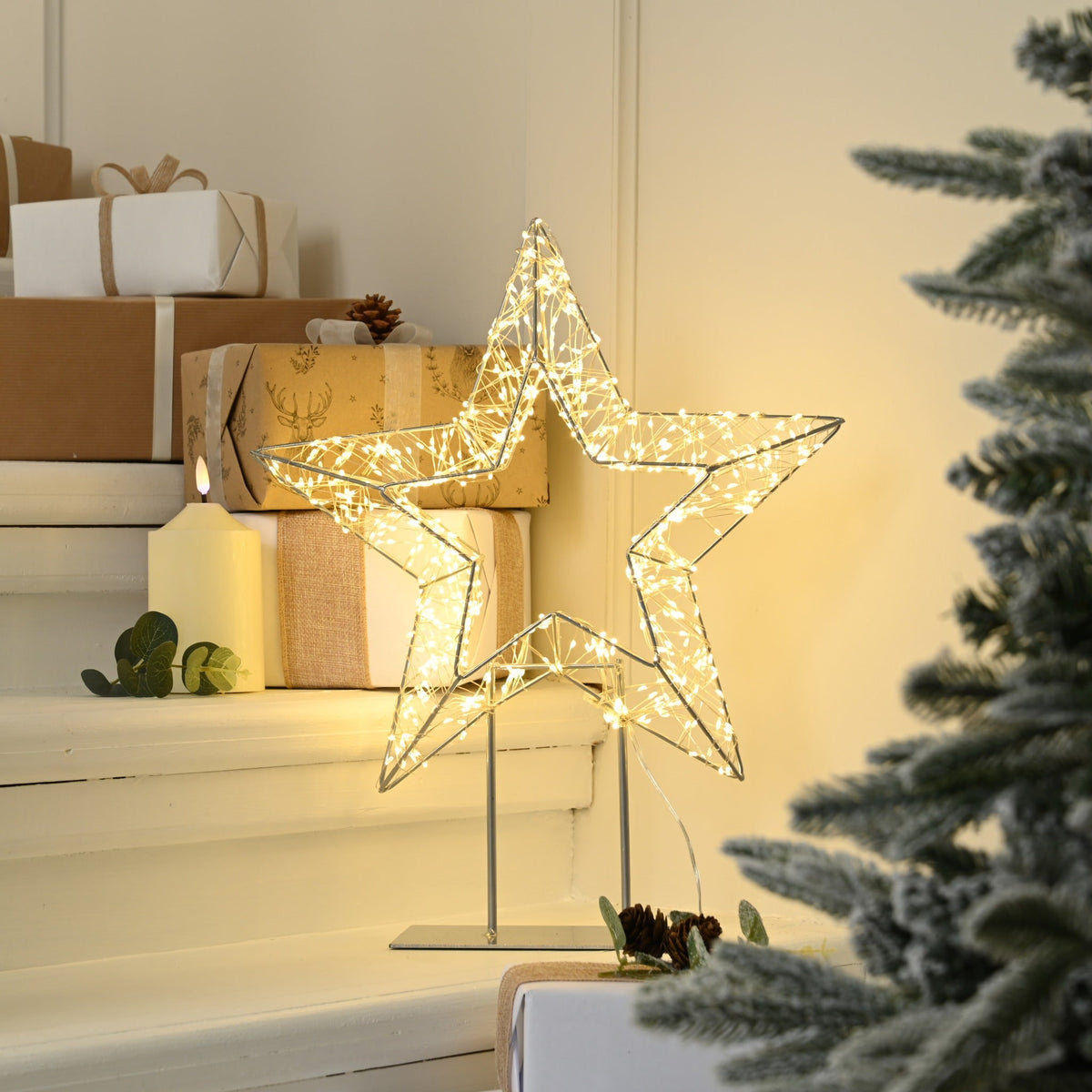 46cm Dewdrop Star on Stand - 720 Warm White LED_Indoor Christmas Decorations