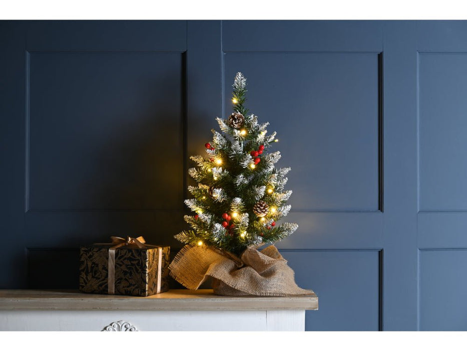 Prelit Berry and Cone Table Tree 60cm - Indoor Christmas Decoration_Indoor Christmas Decorations