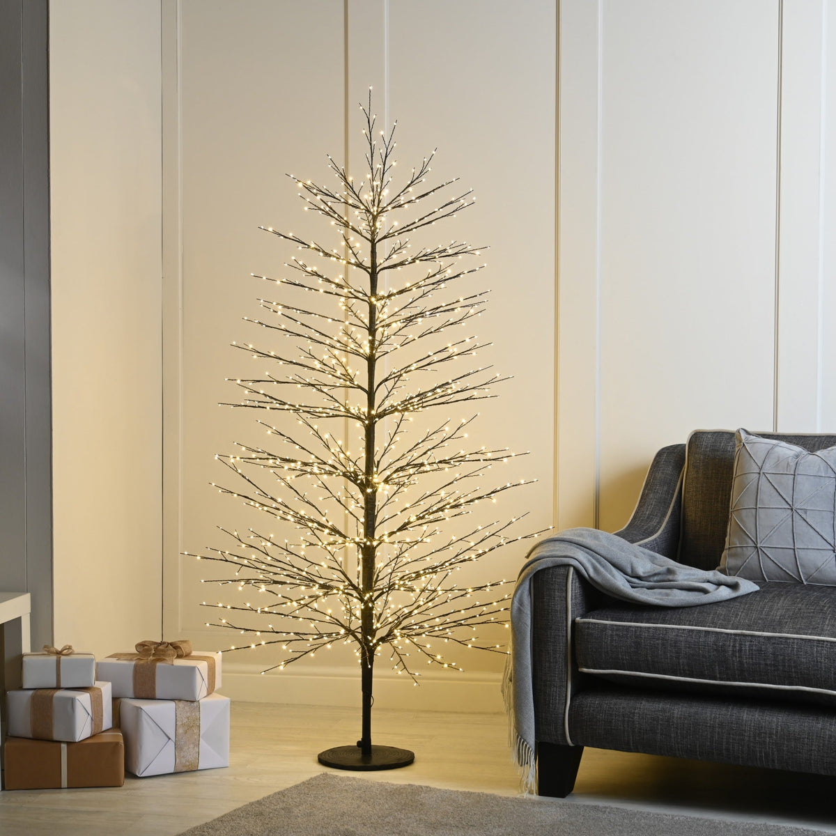 Lit Microdot Xmas Tree - Black Twinkling_Artificial Christmas Trees