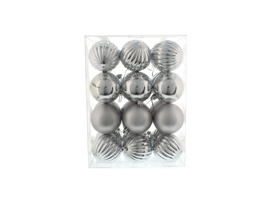 7cm Mixed Finish Christmas Balls - pack of 24 - available in 7 colours_Indoor Christmas Decorations