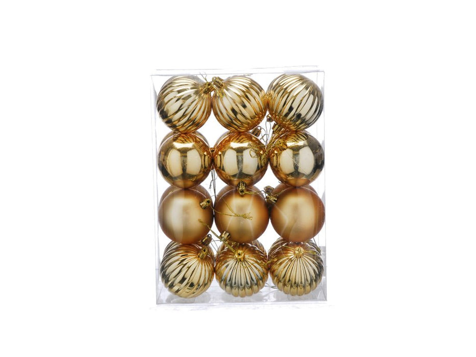 7cm Mixed Finish Christmas Balls - pack of 24 - available in 7 colours_Indoor Christmas Decorations