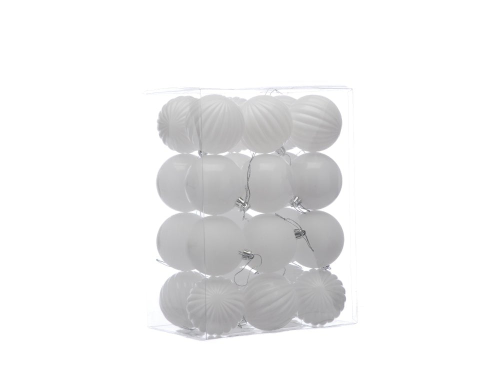 7cm Mixed Finish Christmas Balls - pack of 24 - available in 7 colours_Indoor Christmas Decorations