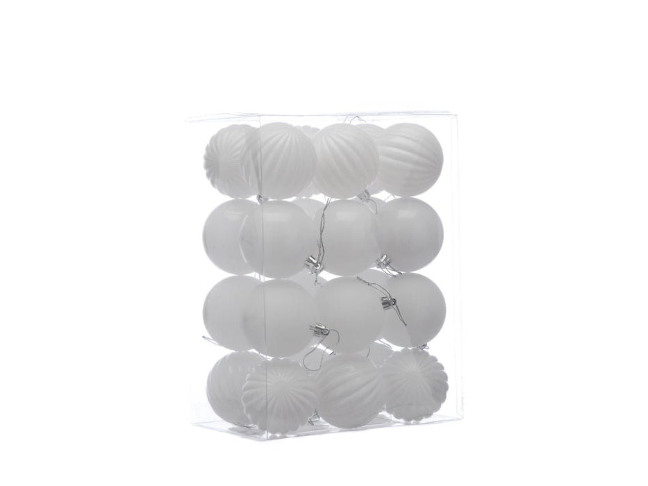 7cm Mixed Finish Christmas Balls - pack of 24 - available in 7 colours_Indoor Christmas Decorations