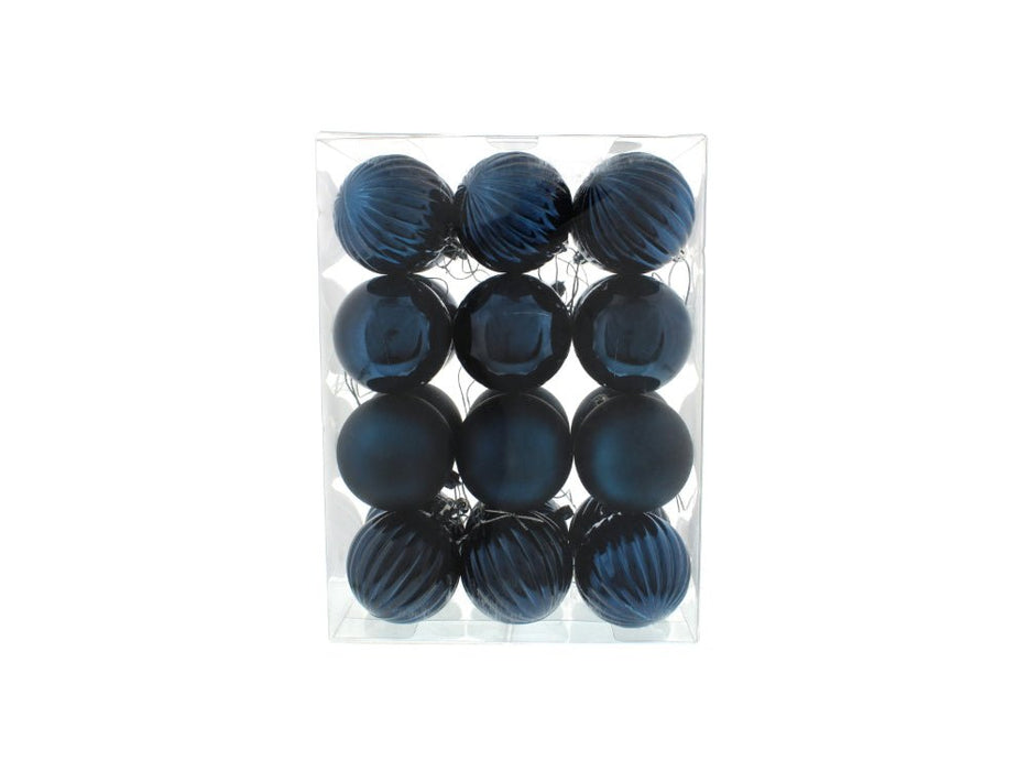 7cm Mixed Finish Christmas Balls - pack of 24 - available in 7 colours_Indoor Christmas Decorations