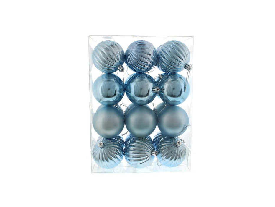 7cm Mixed Finish Christmas Balls - pack of 24 - available in 7 colours_Indoor Christmas Decorations
