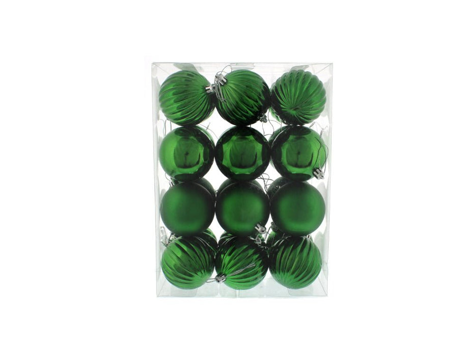 7cm Mixed Finish Christmas Balls - pack of 24 - available in 7 colours_Indoor Christmas Decorations