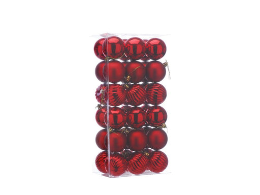 6cm Mixed Finish Christmas Balls - pack of 36 - available in 7 colours_Indoor Christmas Decorations