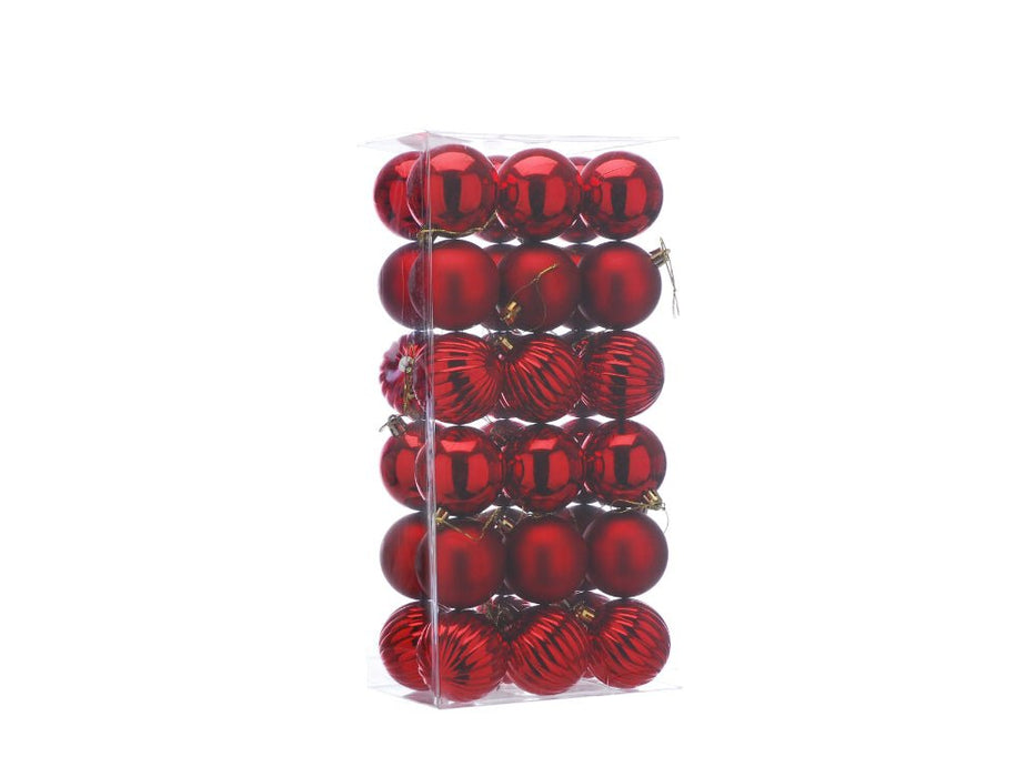 6cm Mixed Finish Christmas Balls - pack of 36 - available in 7 colours_Indoor Christmas Decorations
