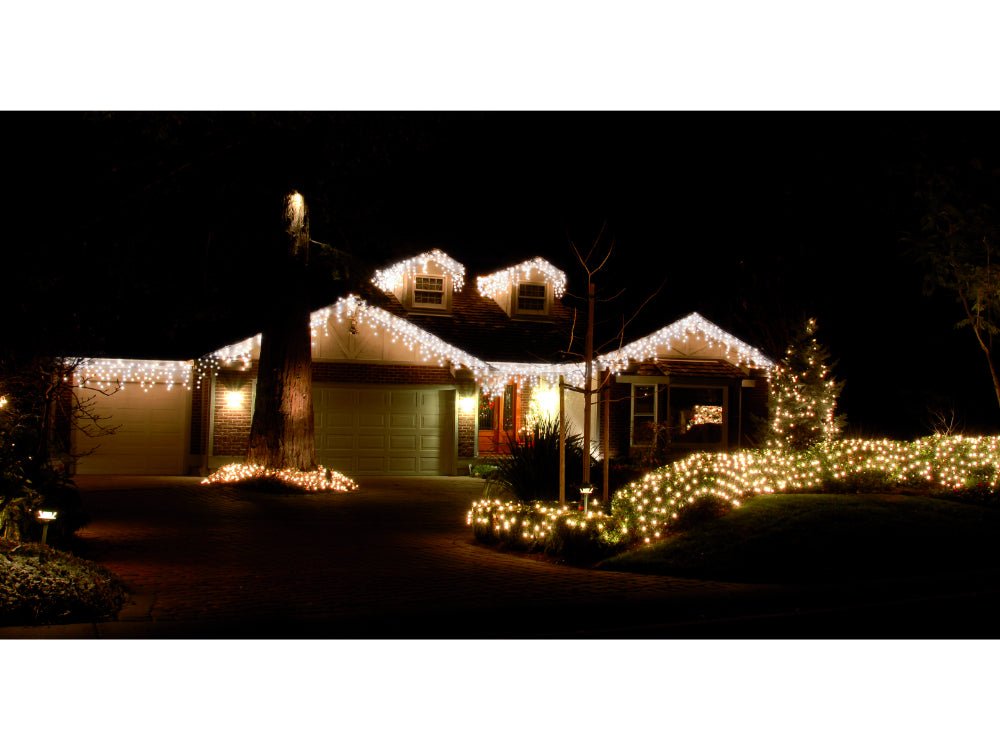 Snowing Icicle Lights - White_Christmas Lights