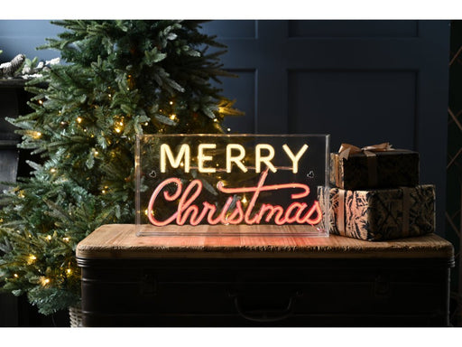 MERRY CHRISTMAS sign neon flex - lit Red 43cm - Indoor Christmas Decoration_Indoor Christmas Decorations