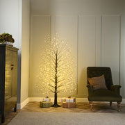 Black Microdot Teardrop Tree - Warm White Twinkle_Artificial Christmas Trees